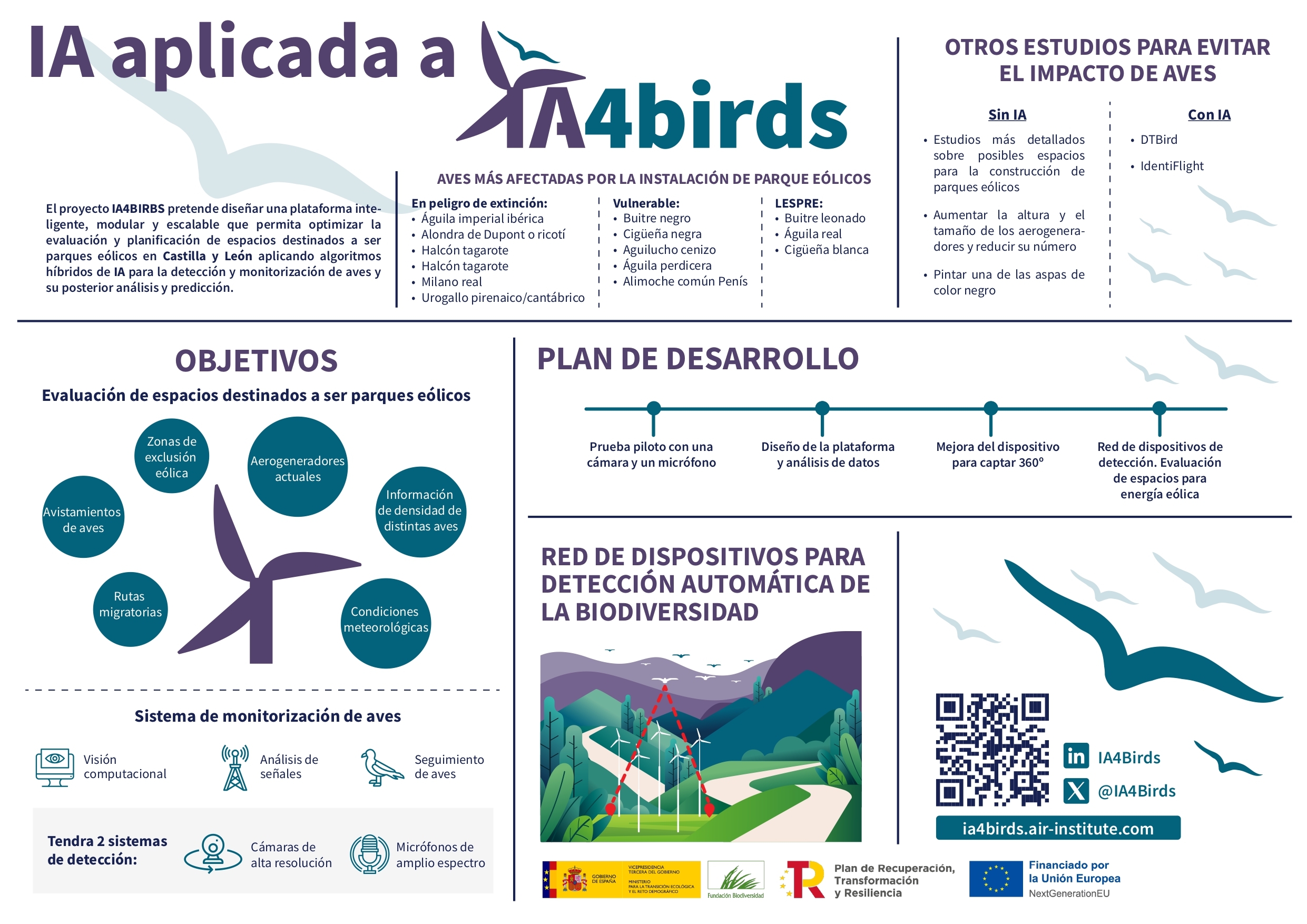 With IA4Birds, information flies! Discover our project with a simple glance at our infographic
